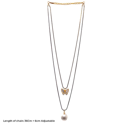 Amazing Butterfly Wedding Accessory Regular Shell & Freshwater Jewelry with Precious stone NECKLACE